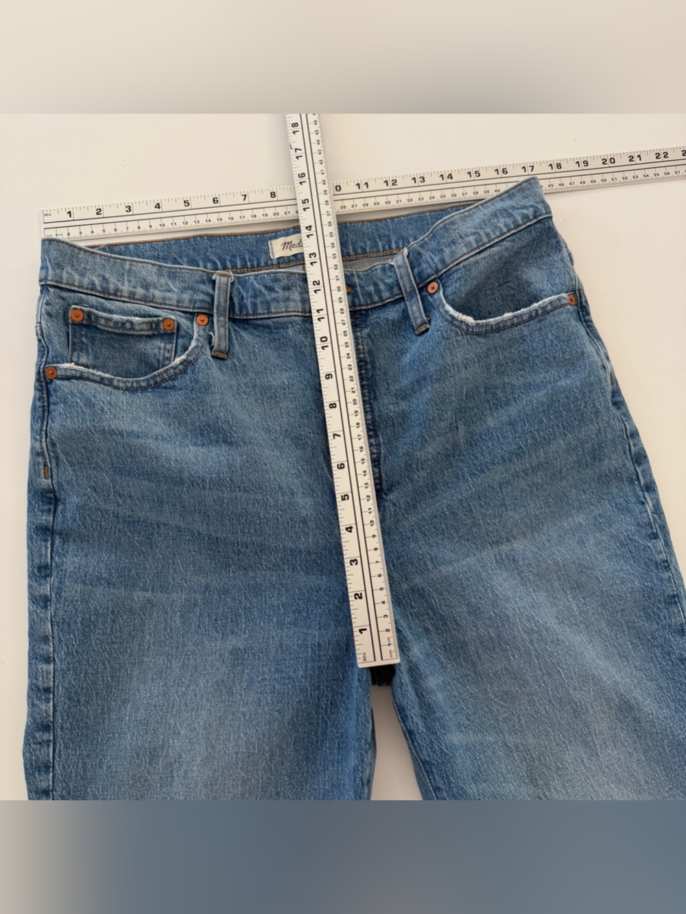 Madewell Jeans Womens 32 Petite Classic Straight Ankle Crop High Rise - Picture 5 of 10